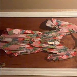 Pink floral print romper. Size 3X